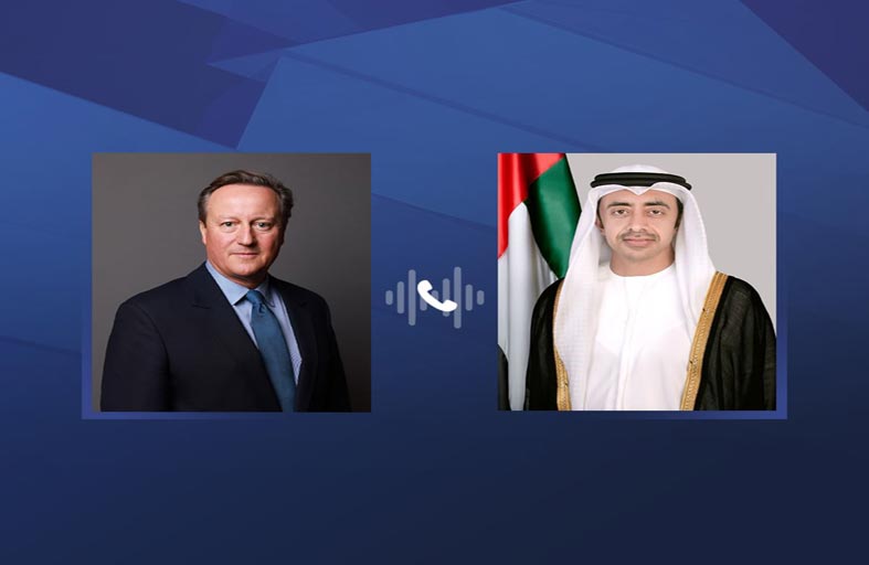 عبدالله بن زايد يبحث هاتفيا مع وزير خارجية بريطانيا التطورات الراهنة في المنطقة