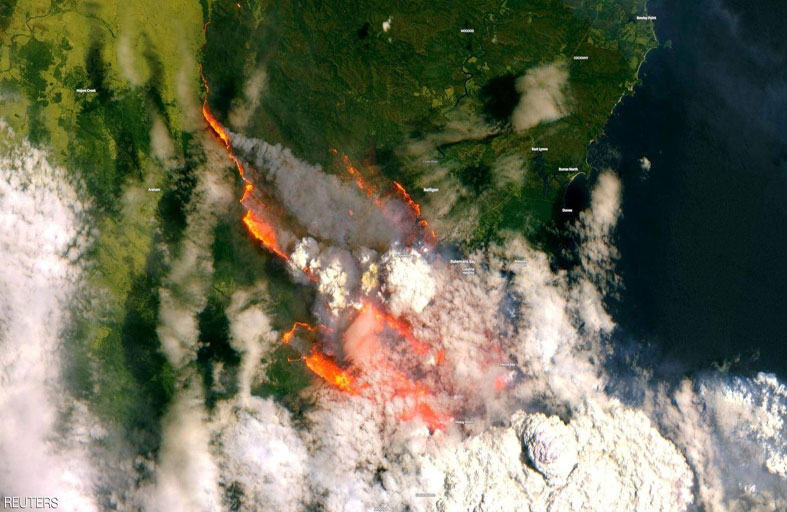 صور فضائية لكارثة جنوب الكرة الأرضية
