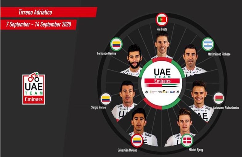 فريق الإمارات للدراجات إلى إيطاليا للمشاركة في سباق تيرينو أدرياتيكو العالمي