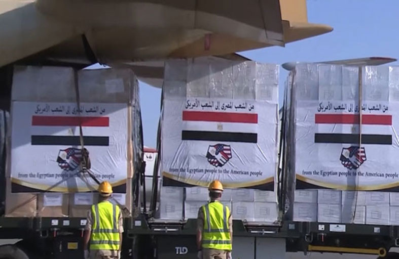 مصر ترسل مساعدات  طبية إلى الولايات المتحدة  