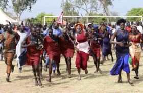 مصارعون يتقاتلون لأجل السلام  في جنوب السودان 