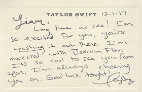 رسالة بخط يد تايلور سويفت في مزاد 
