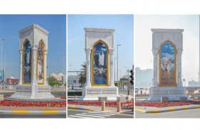 بلدية مدينة أبوظبي تعيد تأهيل صورة المغفور له الشيخ زايد عند تقاطع الكاسر بأبوظبي