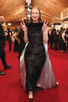 الممثلة الأمريكية هانا إينبايندر لدى حضورها حفل توزيع جوائز الممثلين السنوي في لوس أنجلوس. ا ف ب