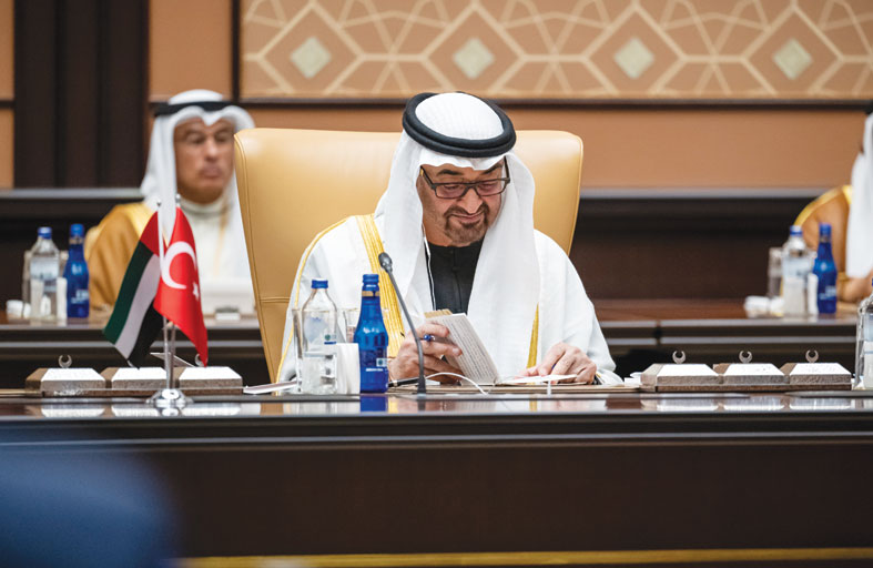 رئيس الدولة والرئيس التركي يبحثان مواصلة  تعزيز علاقات البلدين والمستجدات في المنطقة  