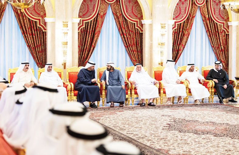 رئيس الدولة وحكام الإمارات والشيوخ يعزون محمد بن راشد في وفاة أحمد بن راشد 