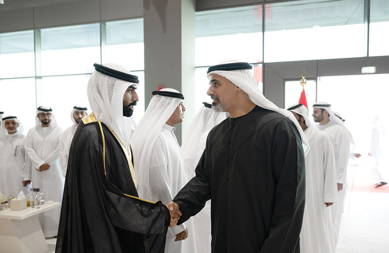 خالد بن محمد بن زايد يحضر حفل استقبال بمناسبة أفراح الكتبي في أبوظبي 
