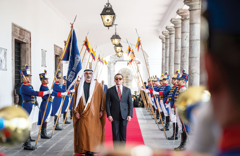 ولي عهد أبوظبي ورئيس الإكوادور يبحثان تعزيز التعاون الثنائي تزامناً مع الإعلان عن اتفاقية الشراكة الاقتصادية الشاملة بين البلدين 