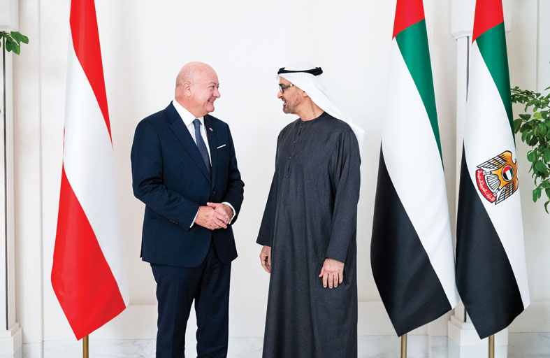 رئيس الدولة ومستشار النمسا يبحثان تعزيز الشراكة الإستراتيجية الشاملة بين البلدين والتطورات الإقليمية 