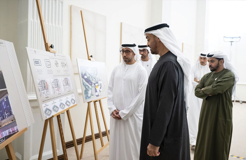 رئيس الدولة يطلع على مشروع إستاد نادي الجزيرة الجديد 