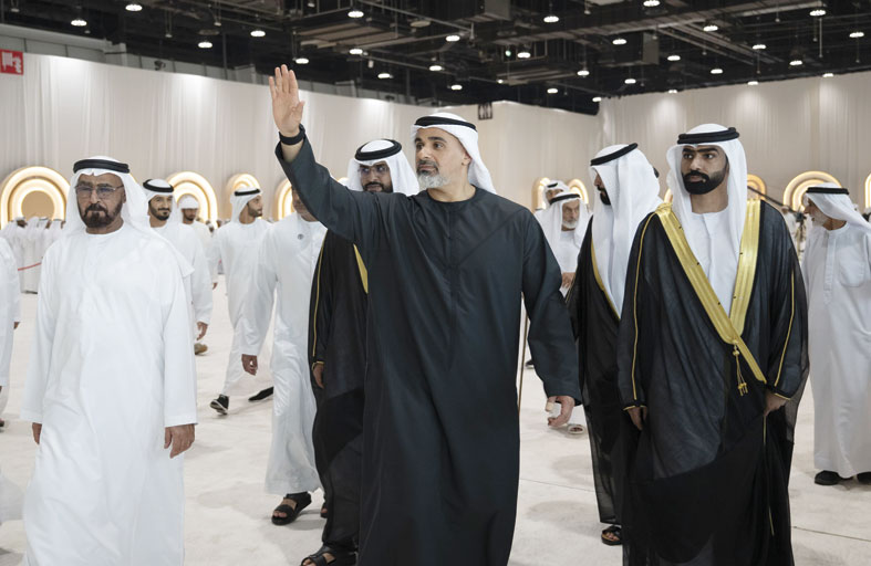 خالد بن محمد بن زايد يحضر حفل استقبال بمناسبة أفراح الكتبي في أبوظبي 
