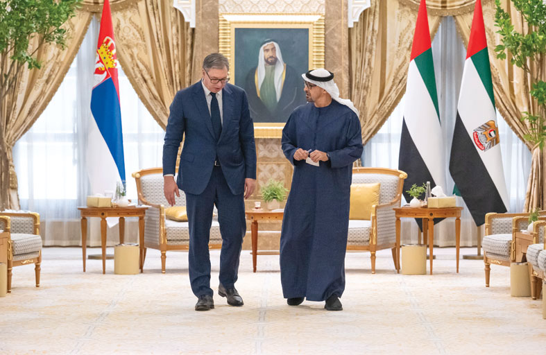 رئيس الدولة والرئيس الصربي يؤكدان أهمية تكثيف الجهود لاستقرار المنطقة ومعالجة الأزمات بالوسائل الدبلوماسية  