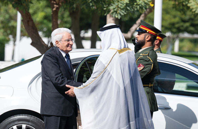 رئيس الدولة والرئيس الإيطالي يؤكدان أهمية الحلول الدبلوماسية للأزمات وترسيخ أسباب السلام والاستقرار في المنطقة والعالم  