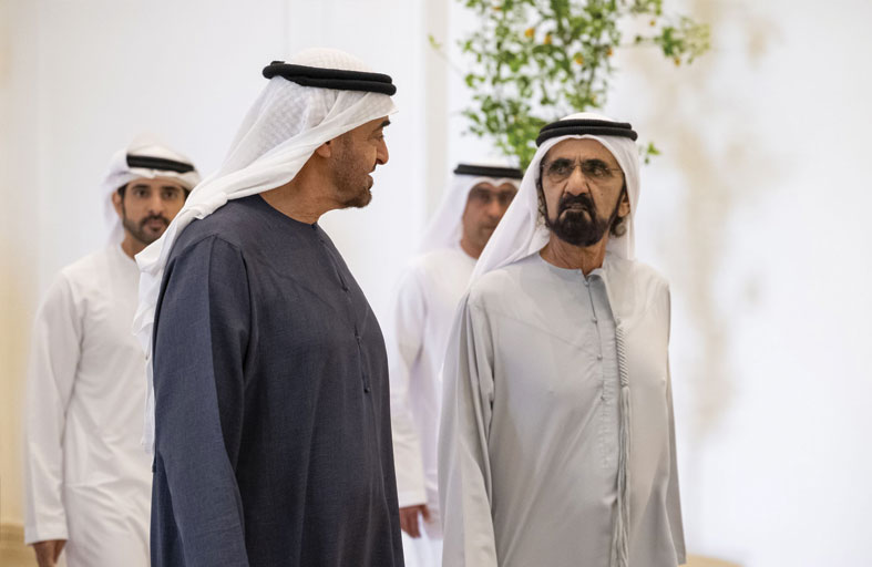 رئيس الدولة يستقبل محمد بن راشد 