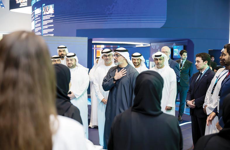 خالد بن محمد بن زايد يشهد جانبا من فعاليات المعرض والمؤتمر العالمي للمرافق 2024 