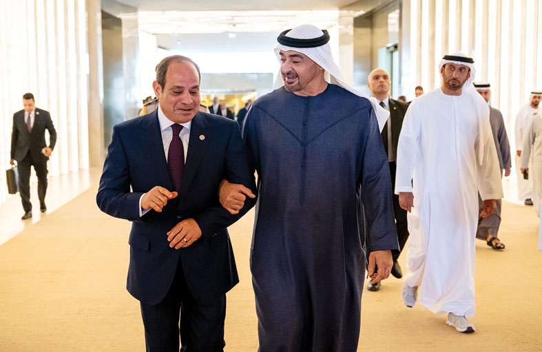 رئيس الدولة والرئيس المصري يبحثان العلاقات الأخوية والتطورات الإقليمية 