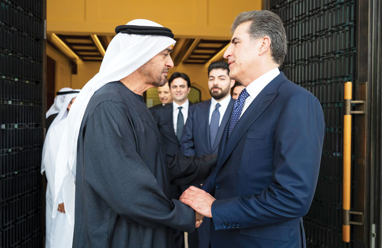 رئيس الدولة يستعرض مع رئيس إقليم كردستان العراق أوجه التعاون والتطورات الإقليمية 