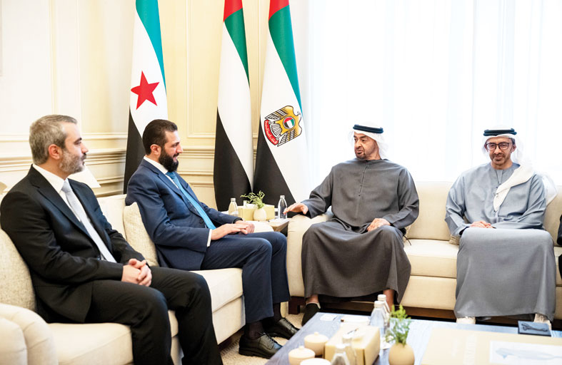 رئيس الدولة والرئيس السوري يؤكدان أهمية إرساء ركائز الأمن والاستقرار الإقليمي والدولي  