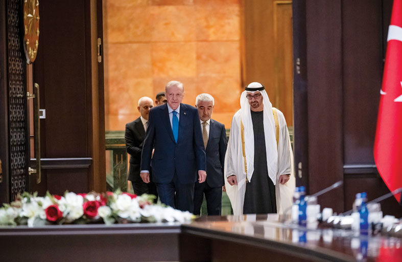رئيس الدولة والرئيس التركي يبحثان مواصلة  تعزيز علاقات البلدين والمستجدات في المنطقة  