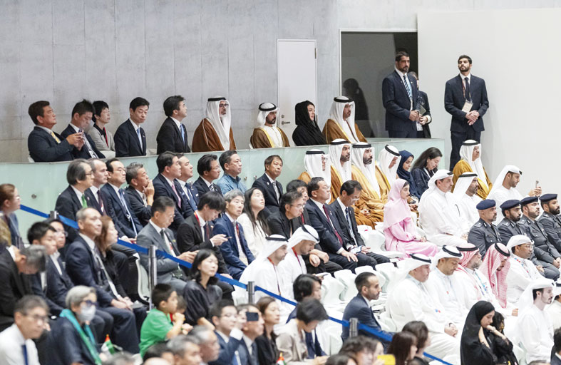 ولي عهد أبوظبي يشهد فعاليات «يوم دولة الإمارات» في معرض إكسبو 2025 أوساكا 