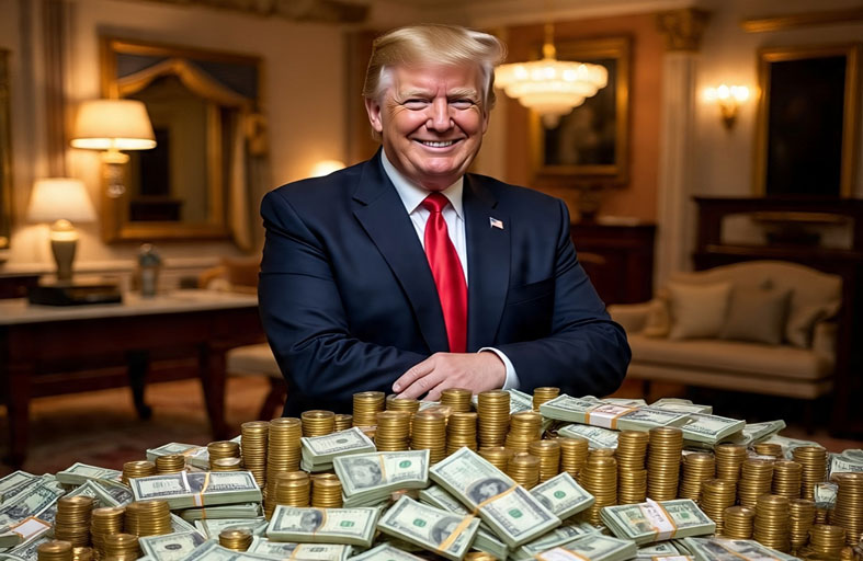 منذ عودته إلى البيت الأبيض ثروةُ ترامب ترتفع بما لايقل عن 1.4 مليار دولار 