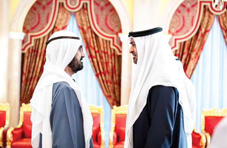 رئيس الدولة وحكام الإمارات والشيوخ يعزون محمد بن راشد في وفاة أحمد بن راشد 