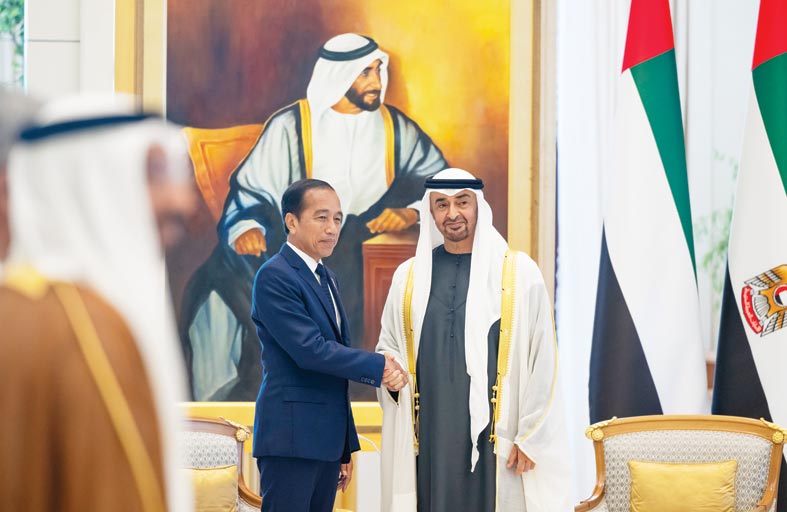 رئيس الدولة والرئيس الإندونيسي يبحثان علاقات التعاون والشراكة الاقتصادية الشاملة بين البلدين 