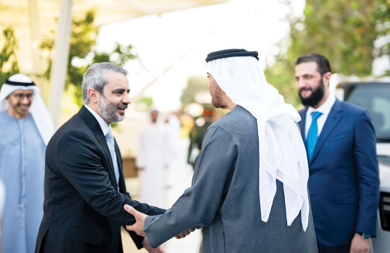 رئيس الدولة والرئيس السوري يؤكدان أهمية إرساء ركائز الأمن والاستقرار الإقليمي والدولي  