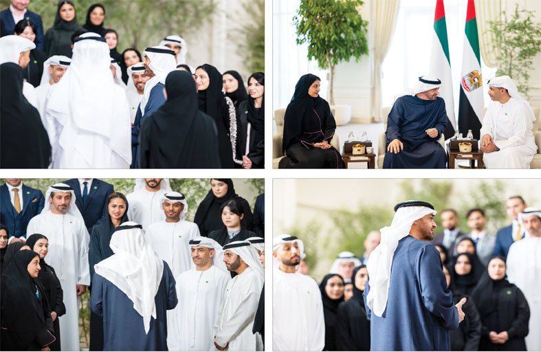 رئيس الدولة يستقبل فريق عمل جناح الإمارات في «إكسبو 2025 أوساكا» في اليابان 