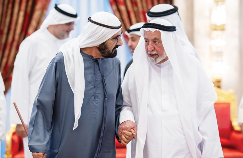 رئيس الدولة وحكام الإمارات والشيوخ يعزون محمد بن راشد في وفاة أحمد بن راشد 