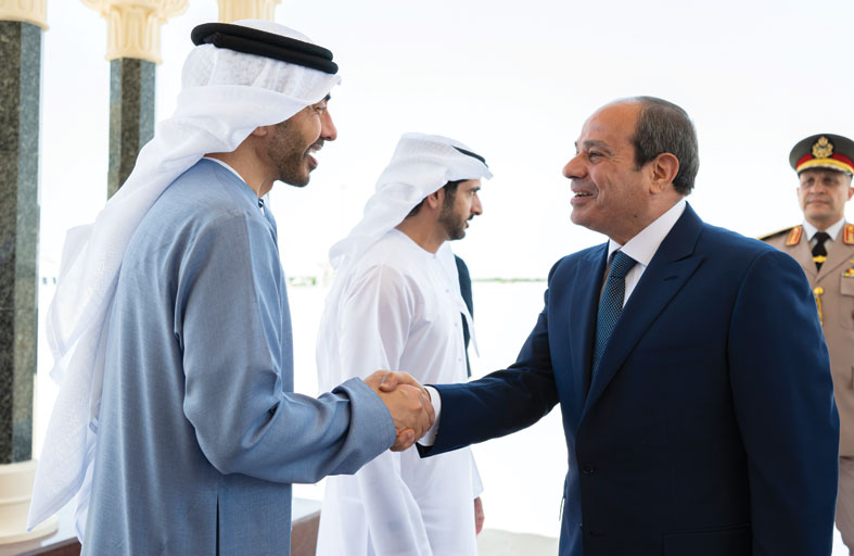 رئيس الدولة والرئيس المصري يبحثان العلاقات الأخوية والتطورات الإقليمية 