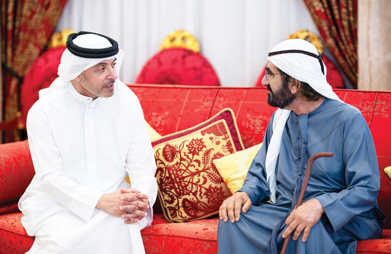 رئيس الدولة وحكام الإمارات والشيوخ يعزون محمد بن راشد في وفاة أحمد بن راشد 