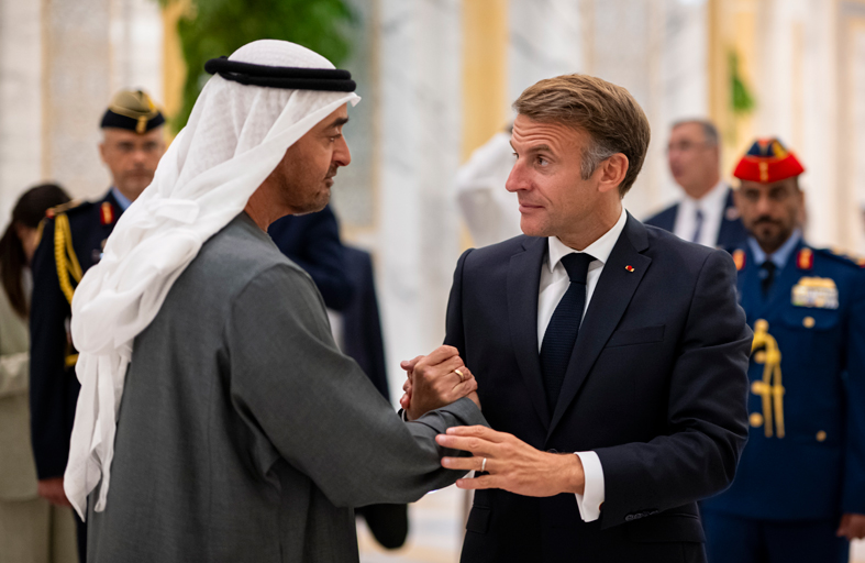 رئيس الدولة والرئيس الفرنسي يبحثان علاقات التعاون والتطورات الإقليمية 