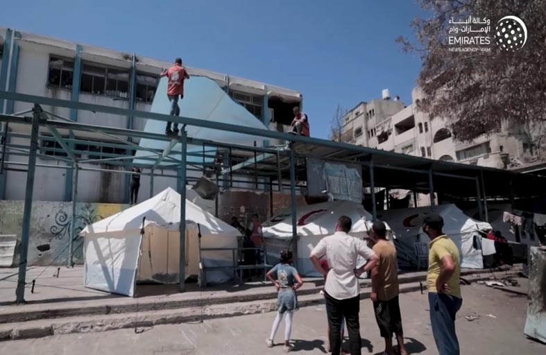 عملية الفارس الشهم 3 تُجهز الخيام للأسر النازحة في قطاع غزة 