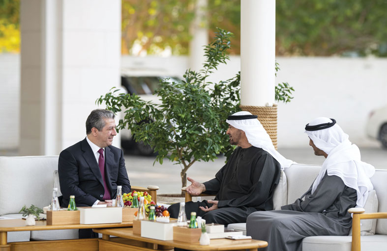 رئيس الدولة ورئيس حكومة إقليم كردستان العراق يؤكدان على تعزيز السلام والاستقرار في المنطقة  