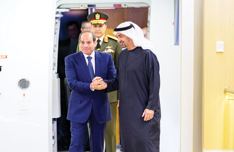 رئيس الدولة والرئيس المصري يؤكدان أهمية تنفيذ اتفاق وقف إطلاق النار في غزة والدفع تجاه مسار السلام العادل والشامل في المنطقة  