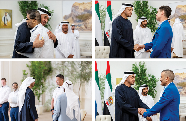 رئيس الدولة ومحمد بن راشد يشيدان بشجاعة الطاقم ويؤكدان أن الحفاظ على أمن الإنسان وسلامته هما الأولوية القصوى  