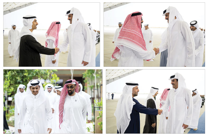 رئيس الدولة وأمير قطر يبحثان التطورات في المنطقة والاعتداءات الإيرانية الإرهابية  