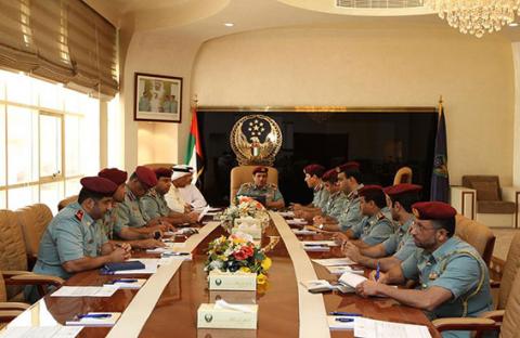 لجنة القيادة العليا للقطاع الأمني في عجمان تناقش البرامج التحسينية على مستوى المنطقة الأمنية