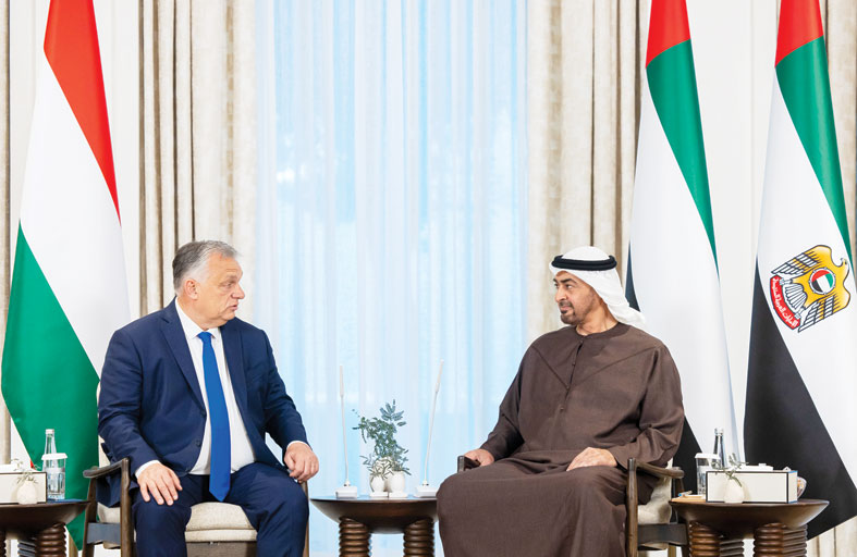 رئيس الدولة يبحث مع رئيس وزراء المجر العلاقات الثنائية وتنمية التعاون بين البلدين 