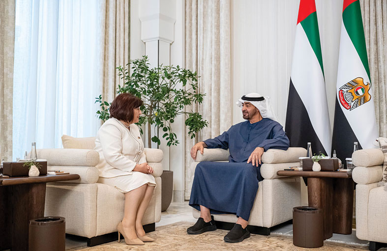 رئيس الدولة يبحث مع رئيسة الجمعية الوطنية في أذربيجان العلاقات الثنائية وسبل تنميتها  