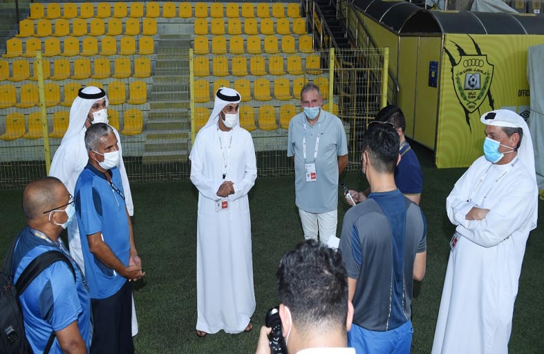 وفد الاتحاد الآسيوي وفريق عمل اتحاد الإمارات لكرة القدم يتفقدان مرافق ملعبي زعبيل وآل مكتوم