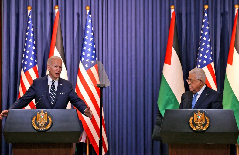 بايدن يدعم إقامة دولة فلسطينية