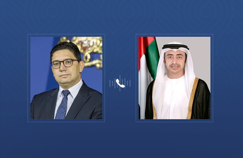 عبدالله بن زايد و وزير خارجية المغرب يبحثان هاتفياً التطورات الإقليمية