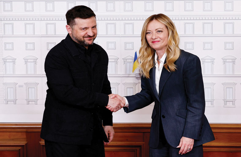 زيلينسكي في روما لبحث تعزيز الدفاعات الجوية الأوكرانية