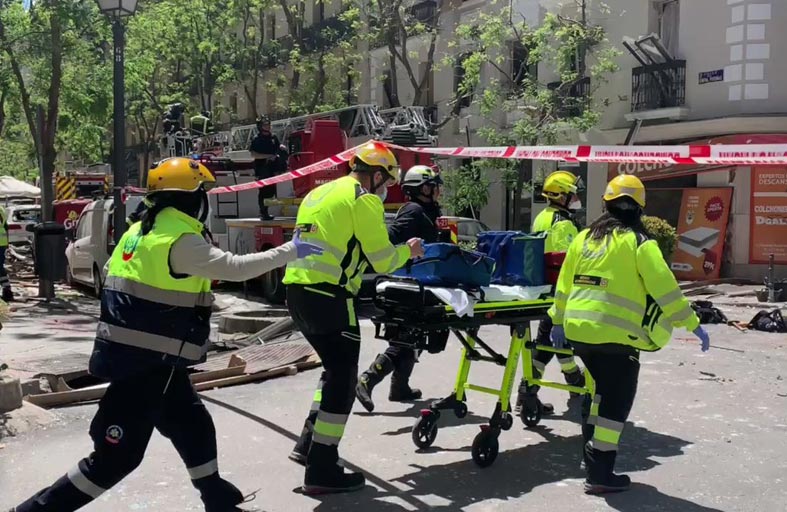 إصابة 17 شخصا في انفجار مبنى بمدريد