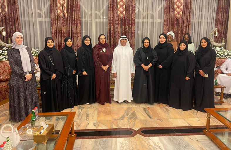 سالم بن سلطان القاسمي يستقبل وفد سفيرات نادي الإمارات الرياضي