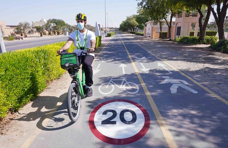 طرق دبي تحدد السرعة المسموحة للدراجات الهوائية في المسارات المخصصة 