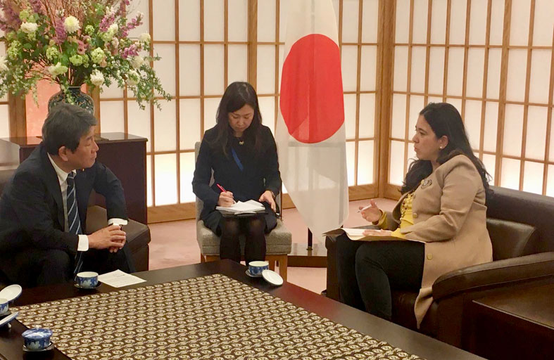 الرئيسان المشاركان في المفاوضات الحكومية المعنية بإصلاح مجلس الأمن يلتقيان وزير خارجية اليابان