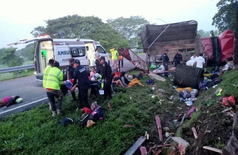10 قتلى جراء انقلاب شاحنة مهاجرين في المكسيك 